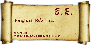 Bonyhai Rózsa névjegykártya